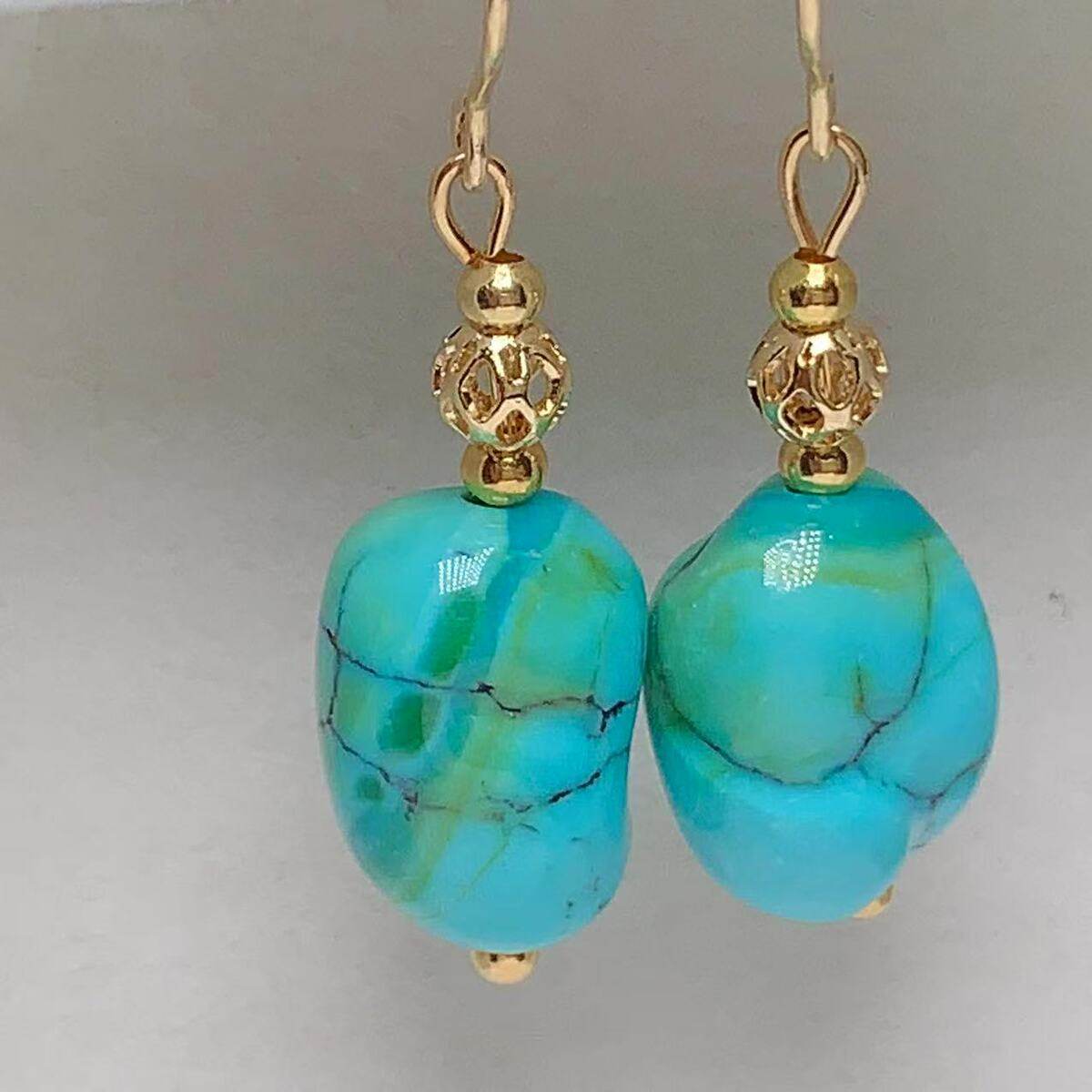 湖北原矿高瓷绿松石玉化料水波纹随型耳环,饰品/流行首饰/时尚饰品新,耳饰,淘宝优惠券,粉丝福利购,淘宝优惠卷