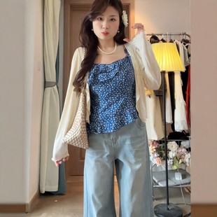 高货速发大码 胖mm宽松显瘦外穿 纯欲辣妹风碎花吊带背心女夏季 新款