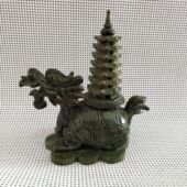 南玉龙龟文昌塔摆件酒柜文昌塔玉石家居客厅龟背玉石摆件