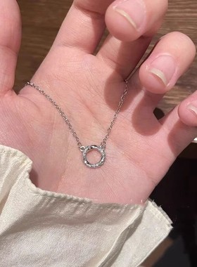 莫比乌斯环999纯银项链女款轻奢小众高级感锁骨链送闺蜜生日礼物