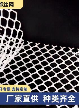白色塑料平网阳台楼梯加厚防猫防护网育雏专用塑料网防掉网