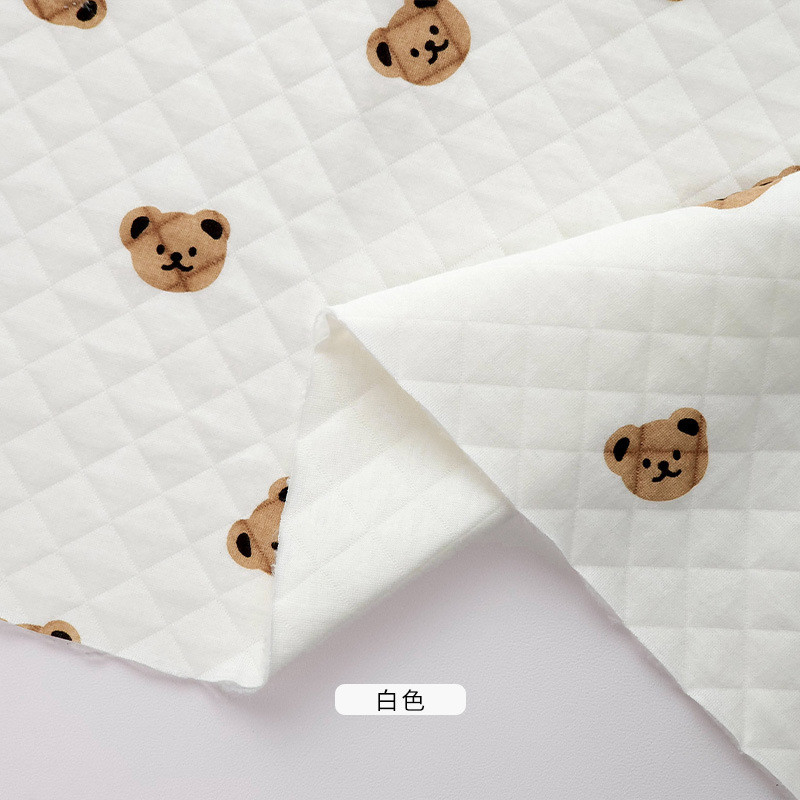 三层夹棉婴幼儿 布料包被 毯子床品面料1.6米宽 夹棉空气层棉质布
