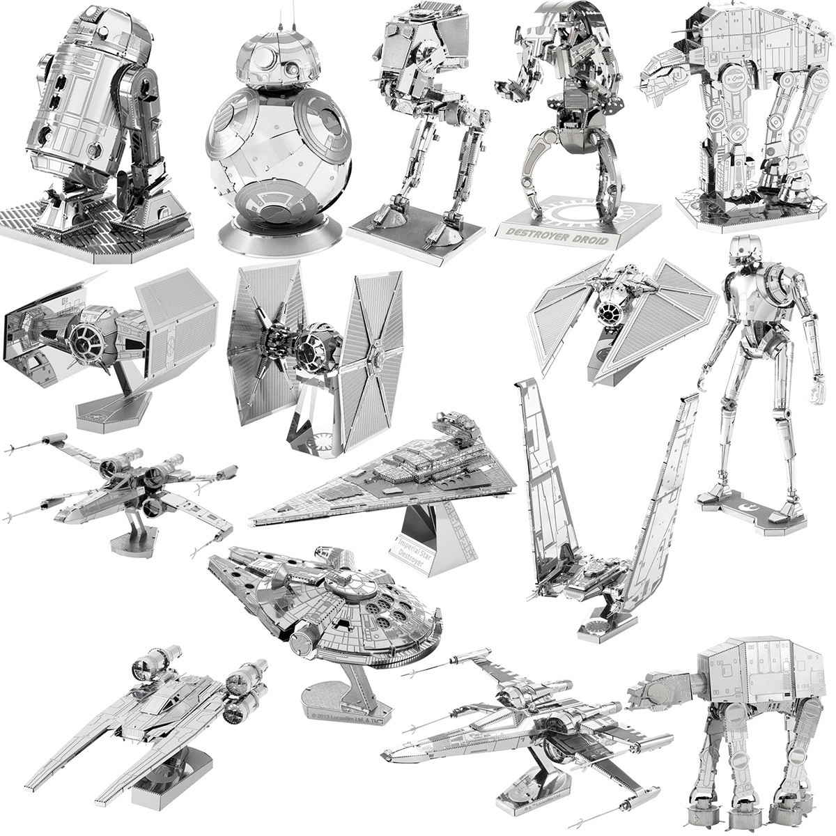 R2D2DIY手工3D金属拼图成人立体模型拼插拼装益智玩具高