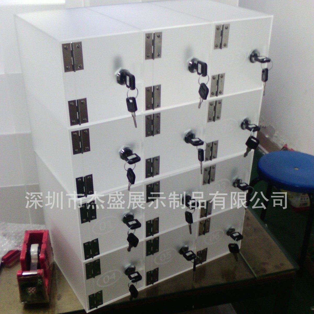 磨砂存放6格手机柜 小物品收纳柜 亚克力透明柜 有机玻璃储物柜