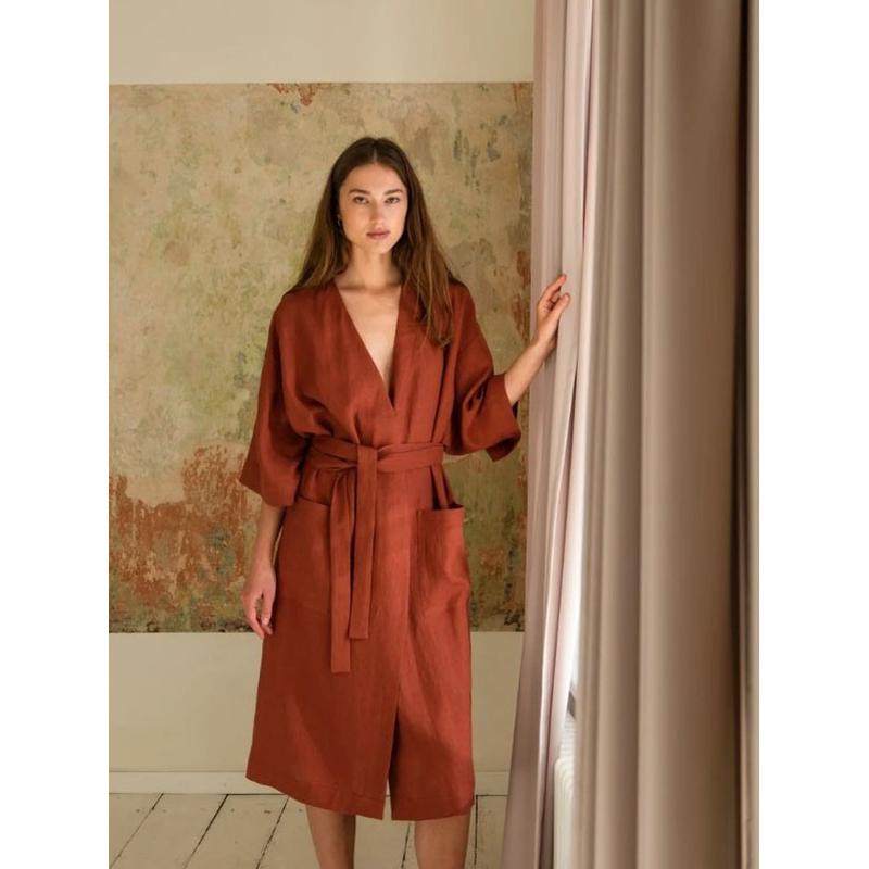 法式浪漫亚麻浴袍睡衣家居服显白慵懒宽松中长款睡袍晨缕罩衣外衫,女士内衣/男士内衣/家居服,睡袍/浴袍,淘宝优惠券,粉丝福利购,淘宝优惠卷