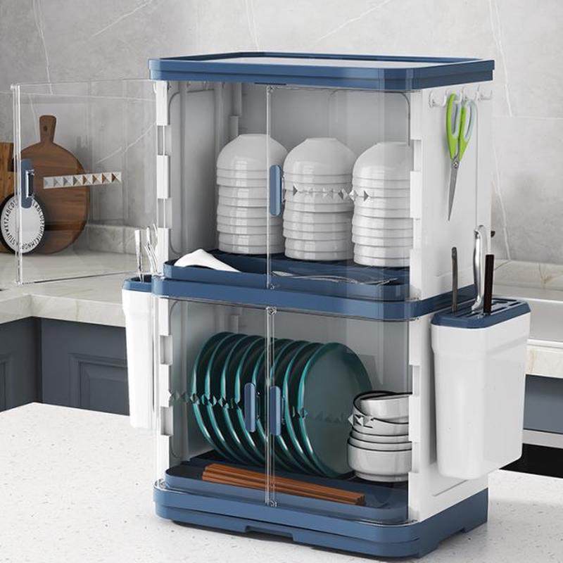 家用厨房碗筷置物架大号双层碗碟沥水餐具收纳盒多层翻盖塑料碗柜,厨房/烹饪用具,碗架,淘宝优惠券,粉丝福利购,淘宝优惠卷