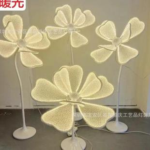 饰摆u. 婚庆道具铁艺蕾丝布艺发光牡丹花路引灯婚礼舞台背景布置装