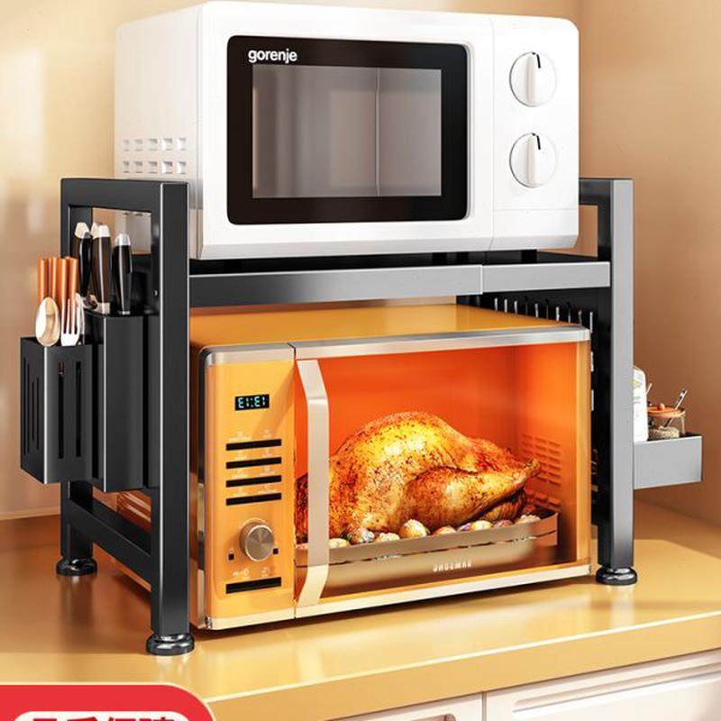 可伸缩台面烤箱架放微波炉置物架双层两层子桌面收纳架厨房多功能,厨房/烹饪用具,厨房置物架/置物柜/角架,淘宝优惠券,粉丝福利购,淘宝优惠卷