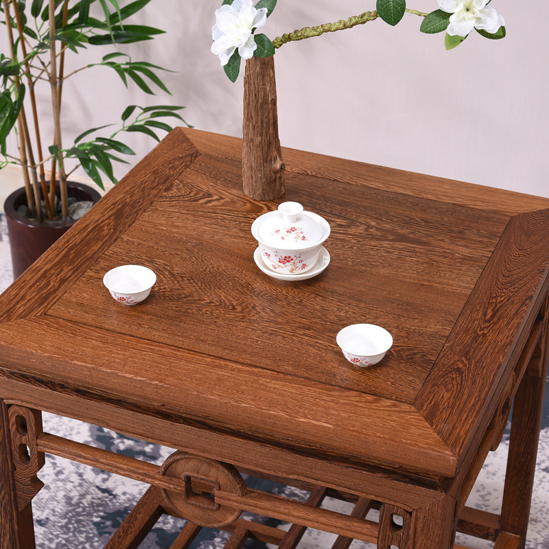 红木家具 鸡翅木小茶几 阳台茶台中式实木小方桌仿古沙发边几角几