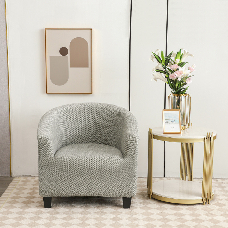 网吧咖啡厅酒店客房四季通用小型半圆沙发套罩沙发椅套单人沙发套