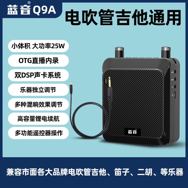 蓝音Q9A乐器专用音箱电吹管萨克斯二胡专用声卡内录户外乐器音响