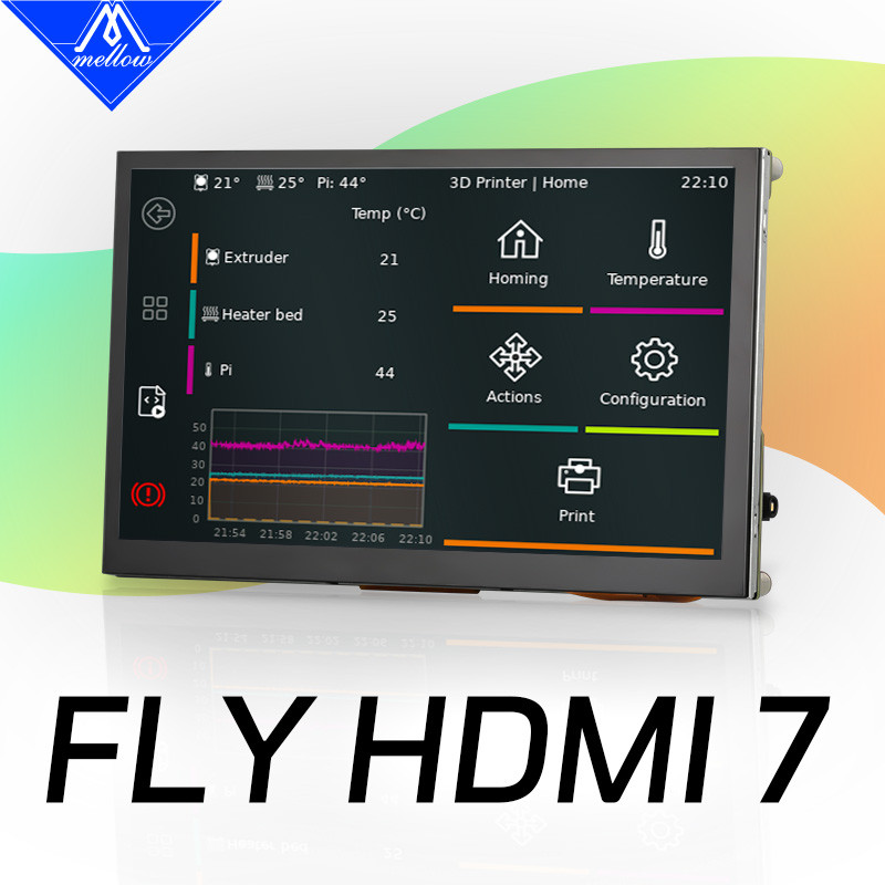 Mellow高清Fly3D隐藏式接线7寸HDMI触摸屏幕3D打印机配件Klipper