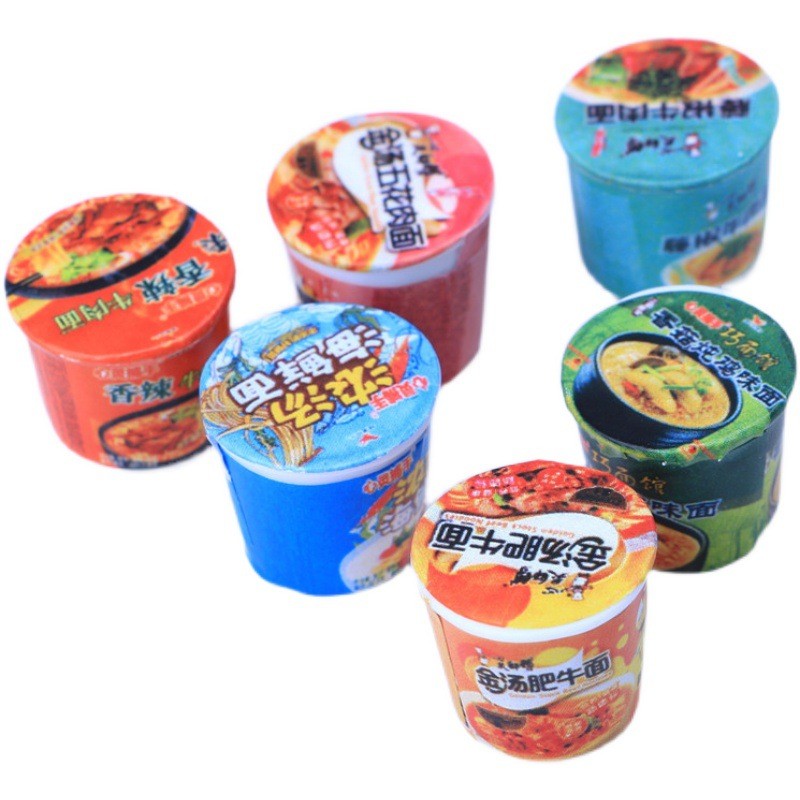 仿真泡面桶方便面树脂发夹头绳手机壳材料包吊坠钥匙扣娃娃屋摆件