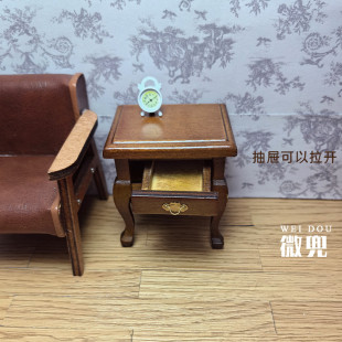 珍木柜子ob11电视柜模型道具 微缩场景边柜12分娃娃屋迷你床头柜袖