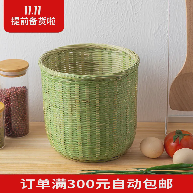 头层竹青篾竹篮圆直桶收蜂笼竹编收纳筐手工编织圆桶形竹编筐,商业/办公家具,办公茶水柜,淘宝优惠券,粉丝福利购,淘宝优惠卷
