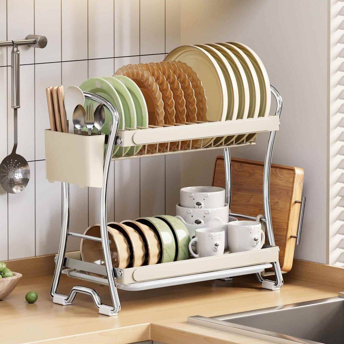 碗柜碗碟收纳架厨房置物架家用沥水架  碗架多功能放碗碗筷收纳盒,家庭/个人清洁工具,脸盆架,淘宝优惠券,粉丝福利购,淘宝优惠卷