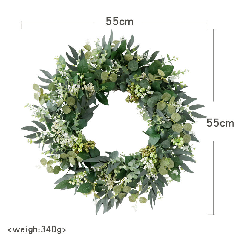 2025新款春季花环仿真绿植家居门墙壁饰挂饰外销婚礼场景花艺