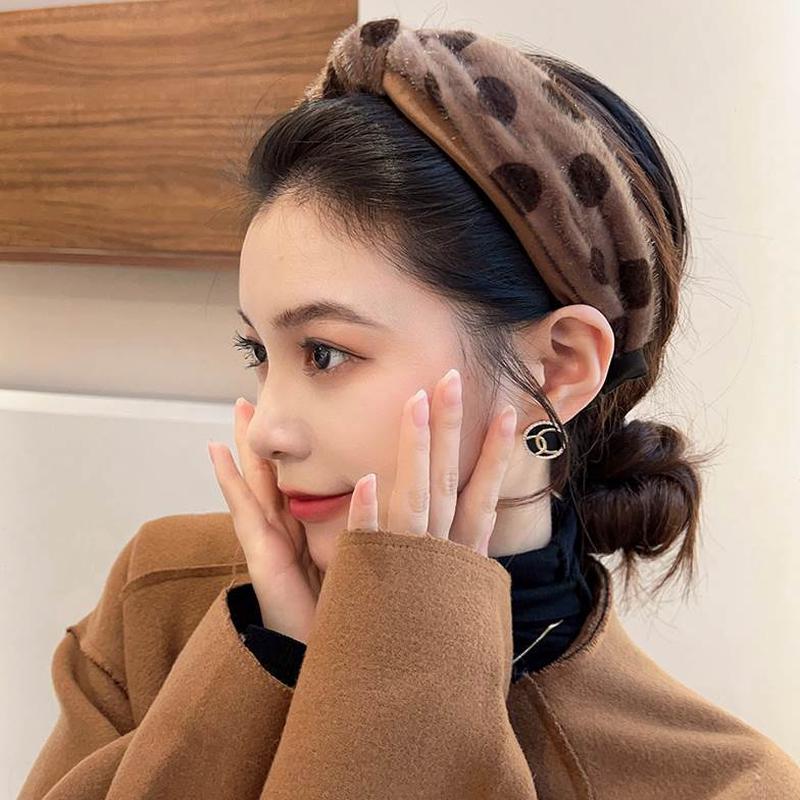 颅顶高感高级发箍女小发卡网红脸边头箍豹纹洗脸显宽压发气质发捆