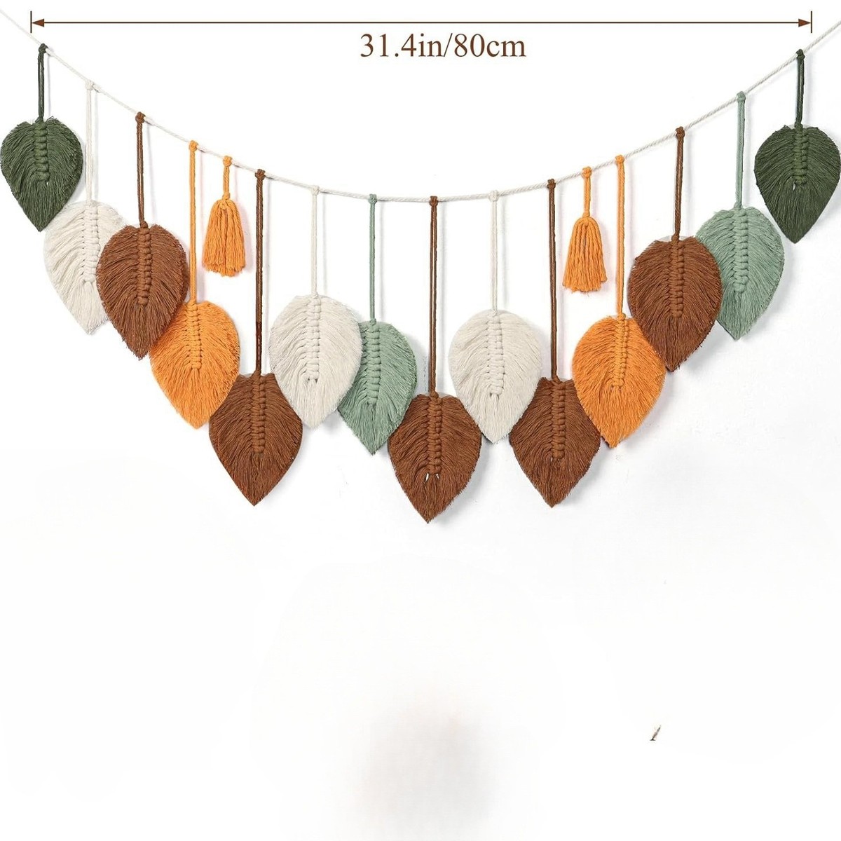 挂饰北欧简ins波西米亚棉绳手工编织树叶照片墙新款挂毯流苏壁挂