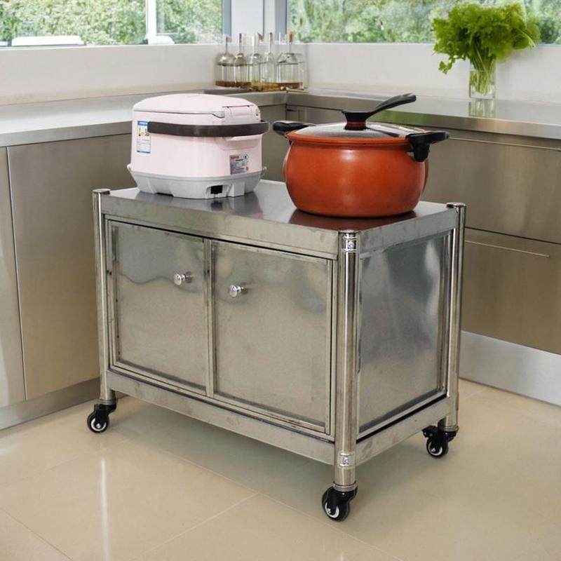 储物柜带微波炉架柜门烤箱可移动落地台面双层可定制不锈钢置物架,厨房/烹饪用具,厨房置物架/置物柜/角架,淘宝优惠券,粉丝福利购,淘宝优惠卷