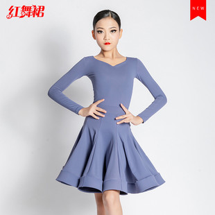 红舞裙秋冬新款儿童拉丁规定服套装恰恰伦巴牛仔表演演出练习服装