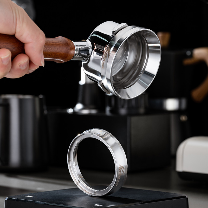 咖啡接粉环不锈钢51/53/58mm磁吸防飞粉圈意式咖啡机布粉环接粉器