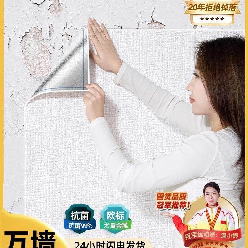 墙纸掉灰墙专用自粘防水防潮贴壁纸遮丑装饰家用宿舍墙裙墙贴,家居饰品,软装墙贴,淘宝优惠券,粉丝福利购,淘宝优惠卷