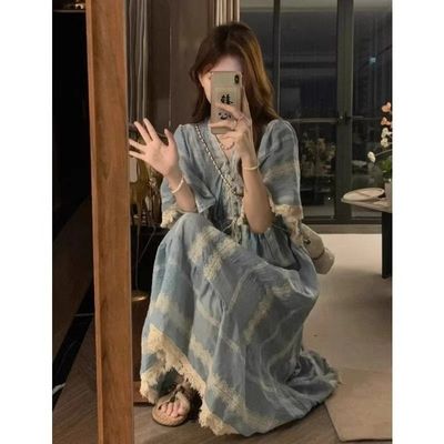 特大码300斤胖mm波西米亚民族风连衣裙女夏季宽松显瘦流苏a字长裙