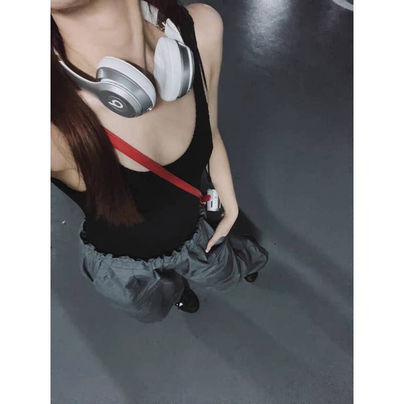 新品美式露背小吊带背心女夏外穿带胸垫内搭u型美背文胸一体打底