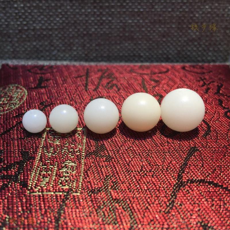 推荐白玉菩提根圆珠散珠子手工手链饰品配件男女情侣项链白色珠子