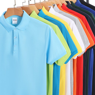 工衣班服广告文 速发高品质短袖 翻领工作服t恤衫 女聚会半袖 POLO衫