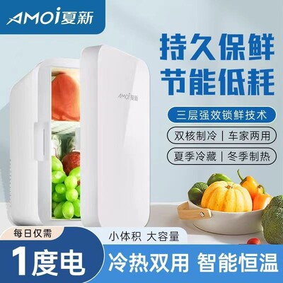 夏新便携车载冰箱迷你小型宿舍车家两用式半导体制冷保鲜箱车家型