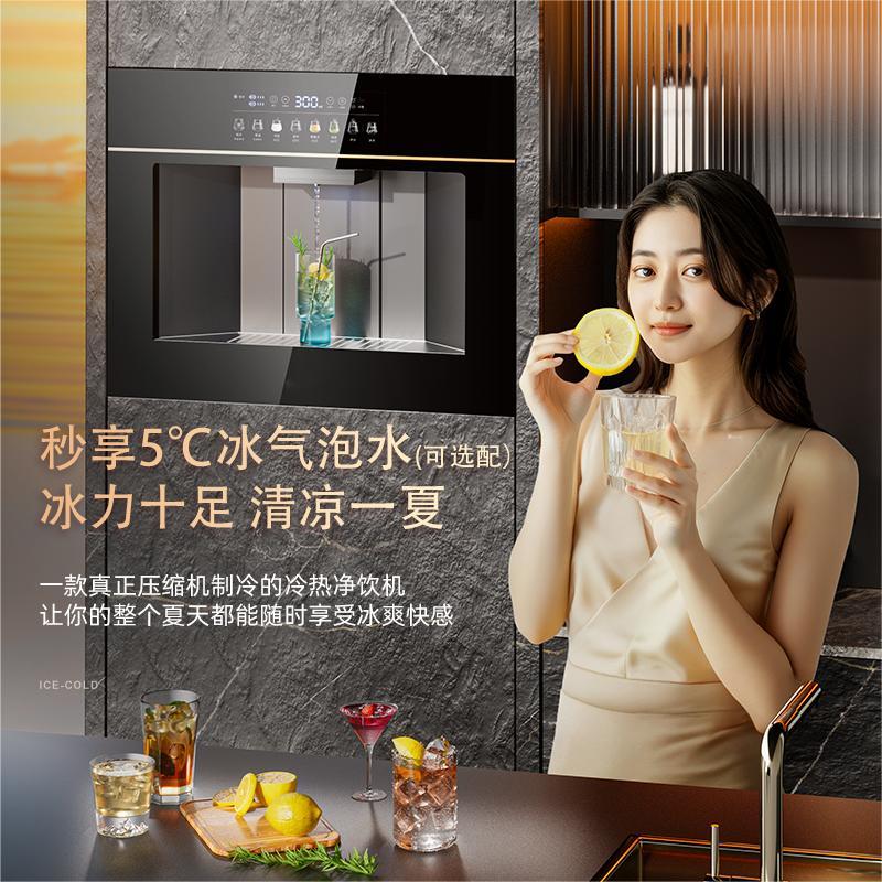 泉佳旺嵌入式直饮机智能管线机家用冷热饮水机净水器一体接桶装水