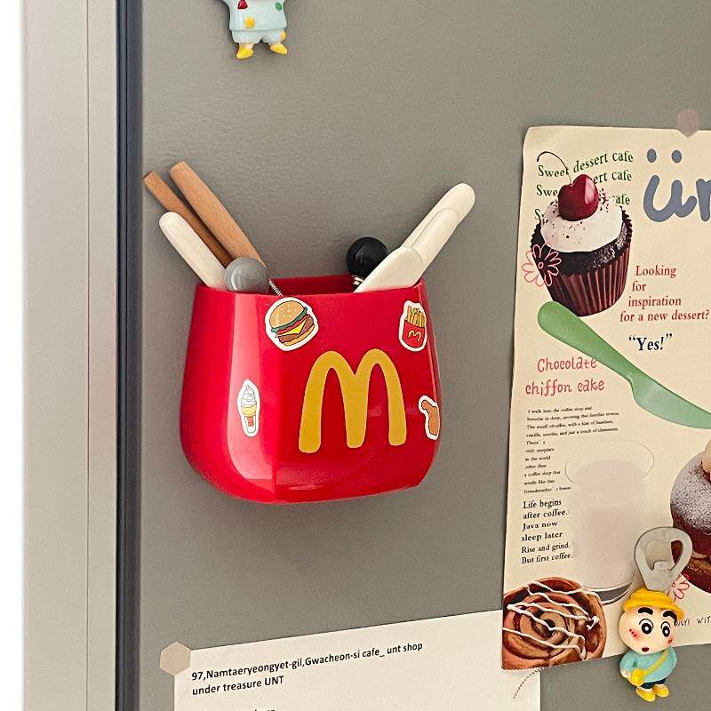 磁吸收纳盒冰箱置物架外侧面壁挂式入户门后玄关厨房保鲜膜袋麦门