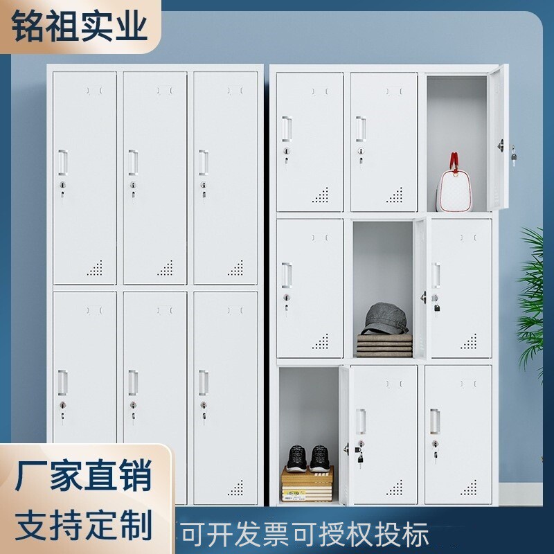 新款钢制更衣柜员工铁皮储物柜存包柜碗柜鞋柜职员宿舍文件柜带锁