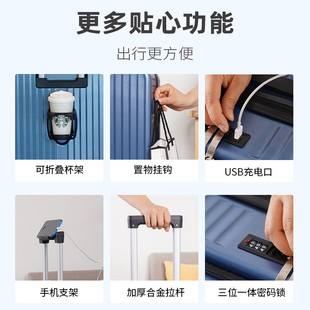 侧开行李箱拉杆箱结实耐用加厚男女收纳皮箱密码箱深仓扩展旅行箱