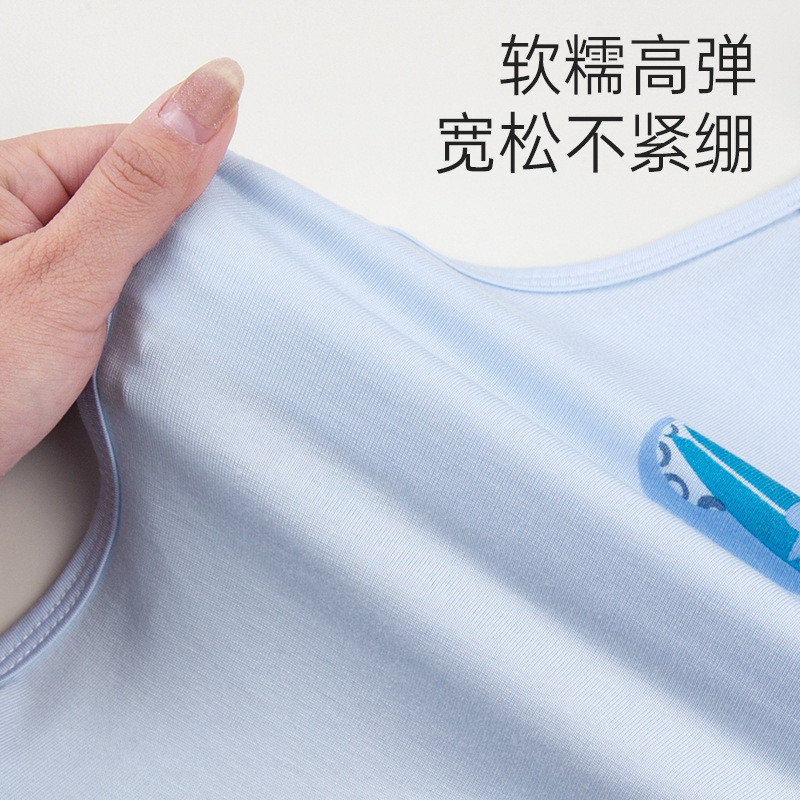 婴儿肚兜护肚脐莫代尔半背吊带空调房背心爬服宝宝护肚子夏季薄款