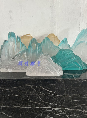 售楼处透明假山玄关雕塑摆件会所餐厅酒店大厅大型艺术树脂装饰品