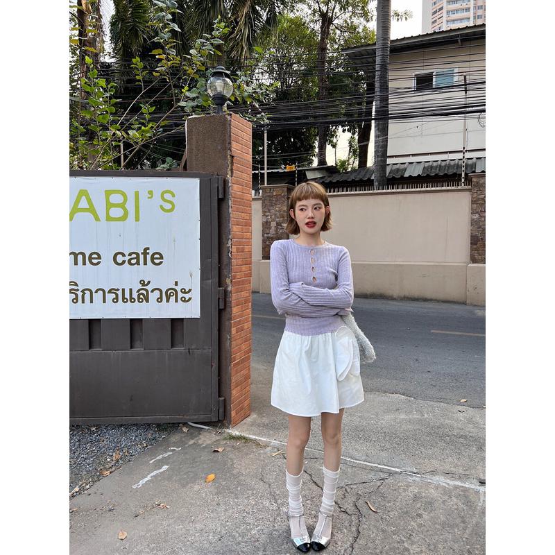 UNITY MODE 韩系休闲黑色半身裙女2025早春甜辣显瘦高腰a字短裙子