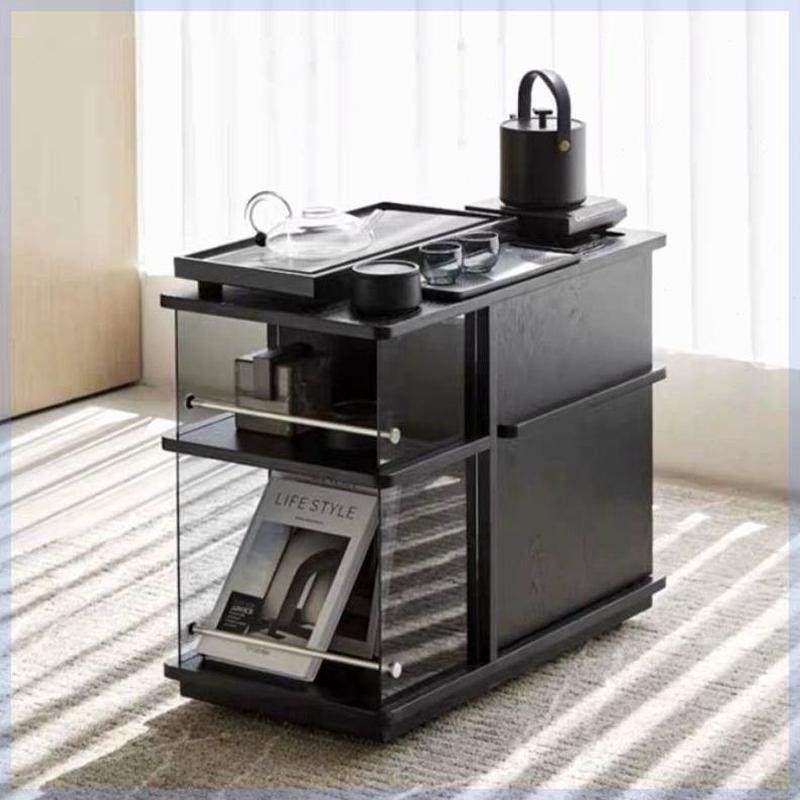 小推车茶水柜边几实木茶几沙发边柜客厅储物柜阳台茶桌可移动茶台