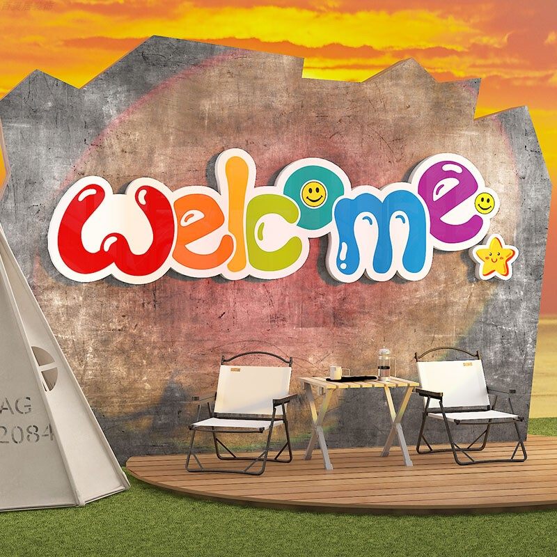 网红民宿小院打卡拍照区氛围布置造景背景墙面装饰软装墙贴露营风,家居饰品,文化墙贴,淘宝优惠券,粉丝福利购,淘宝优惠卷