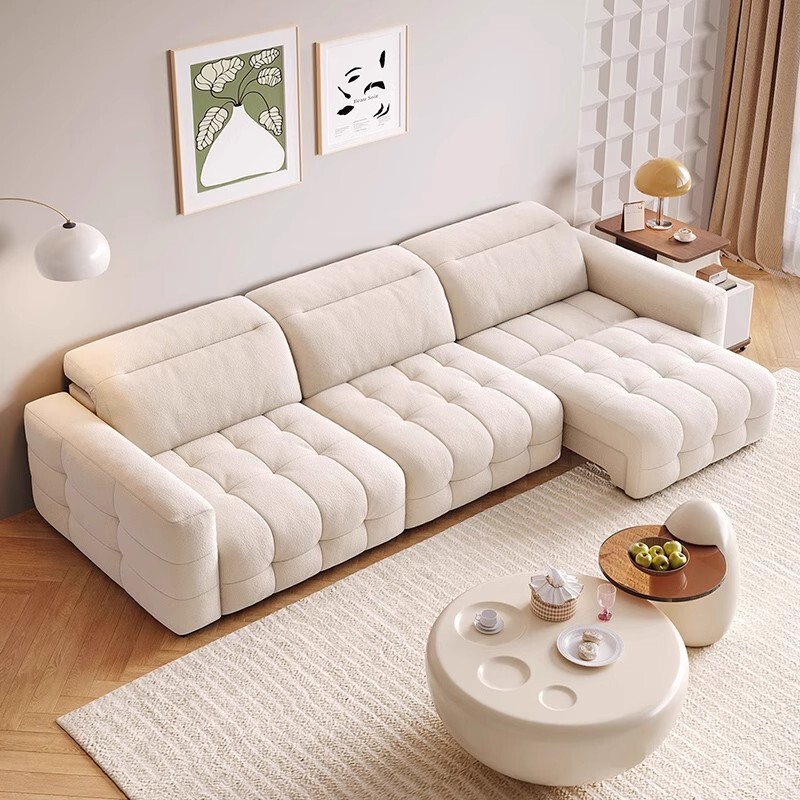 法式雪尼尔劳伦斯电动功能可伸缩布艺沙发床零靠墙可调节靠背沙发