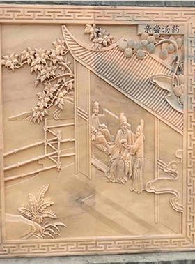 石雕影壁浮雕石头墙大理石照壁壁画屏风摆件别墅庭院入口石材装饰