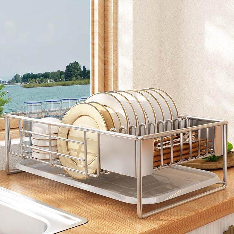 置物架水家用不锈钢接带筷子笼碗碟盘子收纳架厨房带盘沥水篮台面,厨房/烹饪用具,碗架,淘宝优惠券,粉丝福利购,淘宝优惠卷