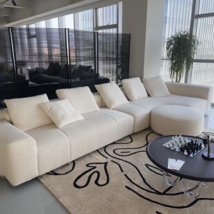 法式沙发风大平层沙发意式极简别墅大户型弧形minotti伊夫奶油