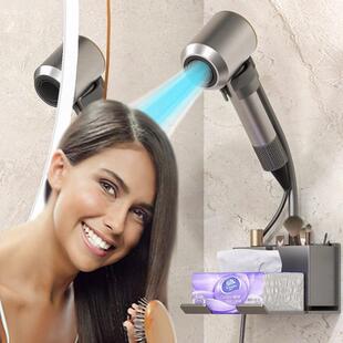 新款懒人吹风机支架免手持卫生间置物架浴室风筒壁挂放电吹风挂架