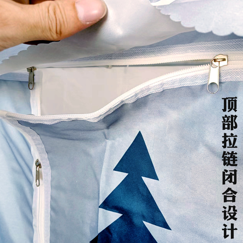 简易布衣柜全封闭拉链款防尘牛津布布艺加厚钢管加粗加固出租房用