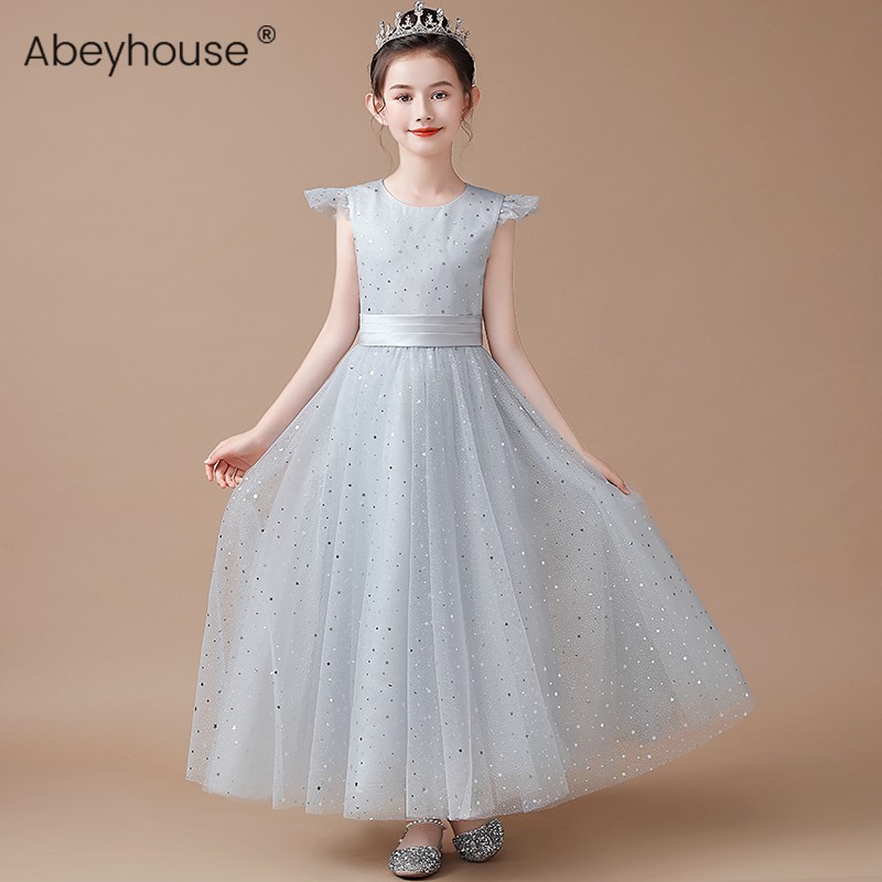 儿童银灰色乐团独唱指挥服高档钢琴花童