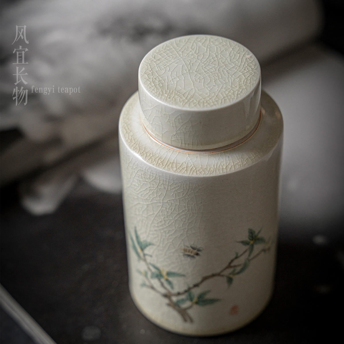 风宜长物 复古中式手绘仓手工茶叶罐子 陶瓷开片密封茶罐茶醒茶罐
