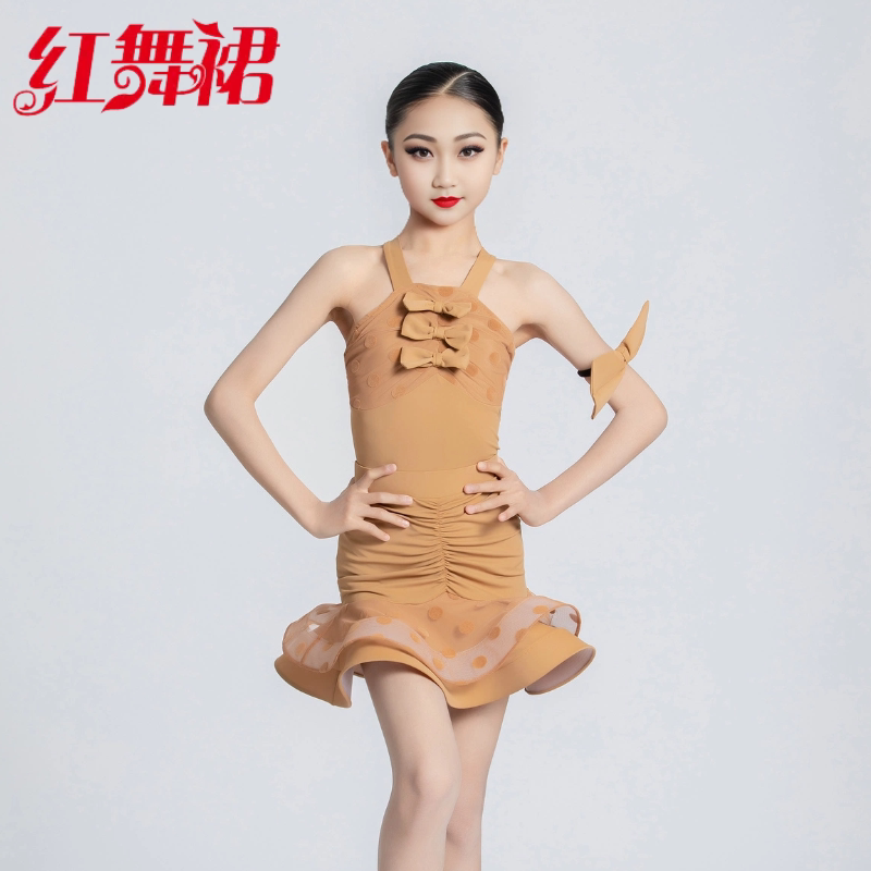 红舞裙夏季新款少儿拉丁舞女服装恰恰伦巴牛仔练功服表演服集训服,运动/瑜伽/健身/球迷用品,拉丁舞练习套装,淘宝优惠券,粉丝福利购,淘宝优惠卷